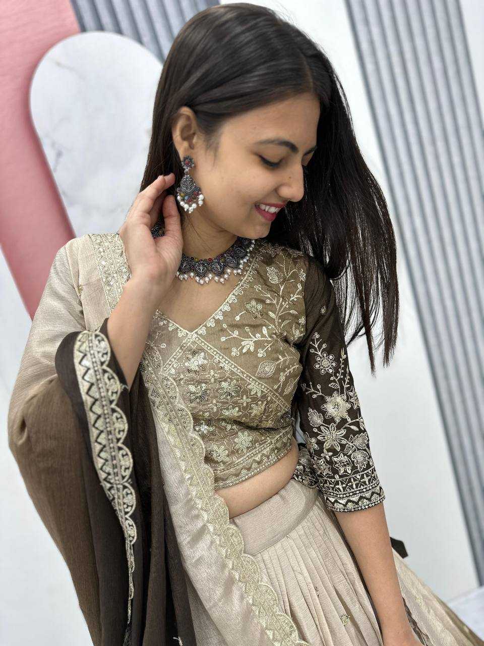 Ynf Chinon Silk KESH497 228 Lehengas Wholesale Fancy Lehenga Silk Lehenga Embroidered Lehenga Manufacturer