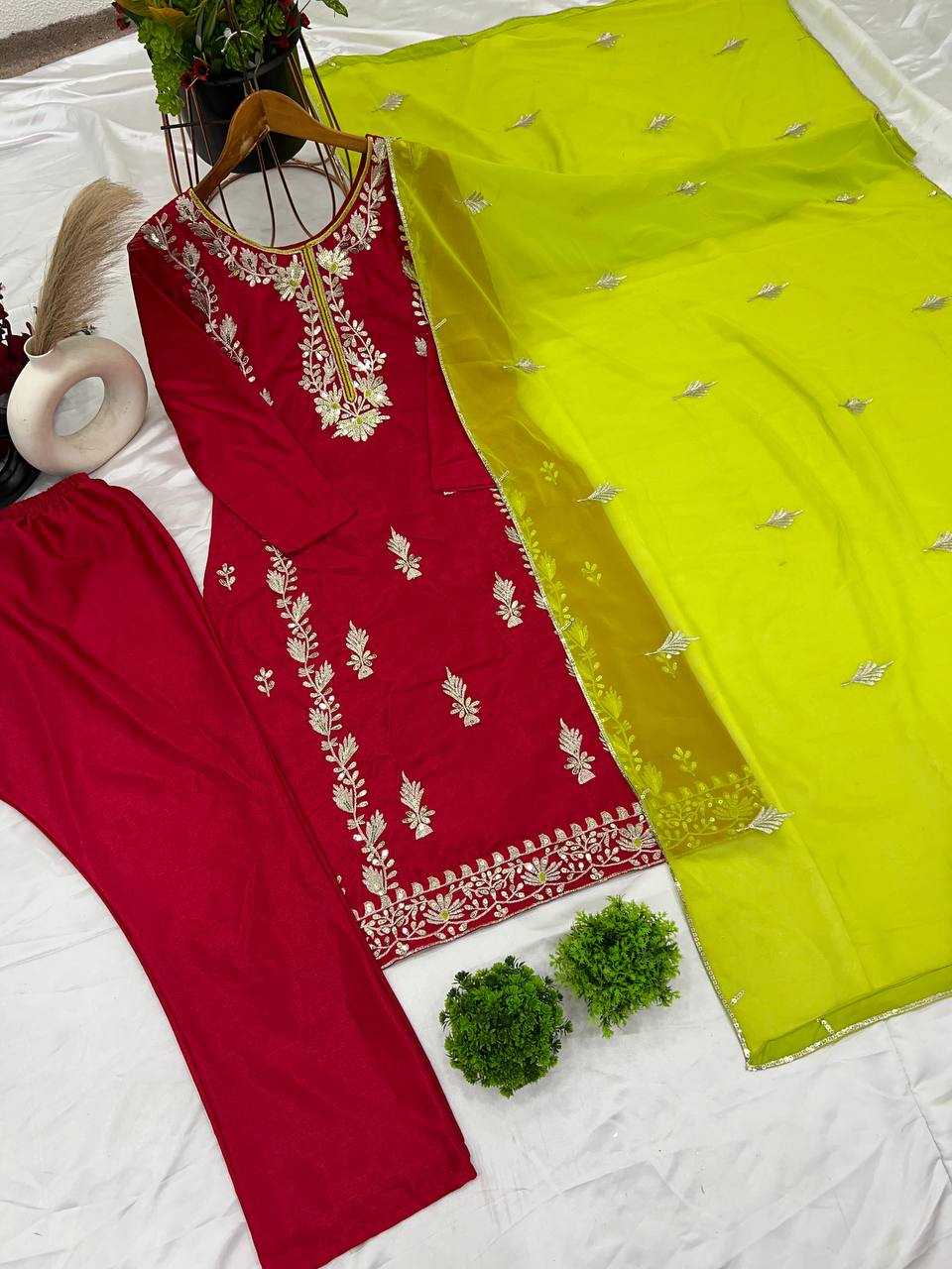 Ynf Chinon Silk KESH499 1662 Suits & Dresses Wholesale Ladies Suits Embroidery Suits Party wear suits Manufacturer