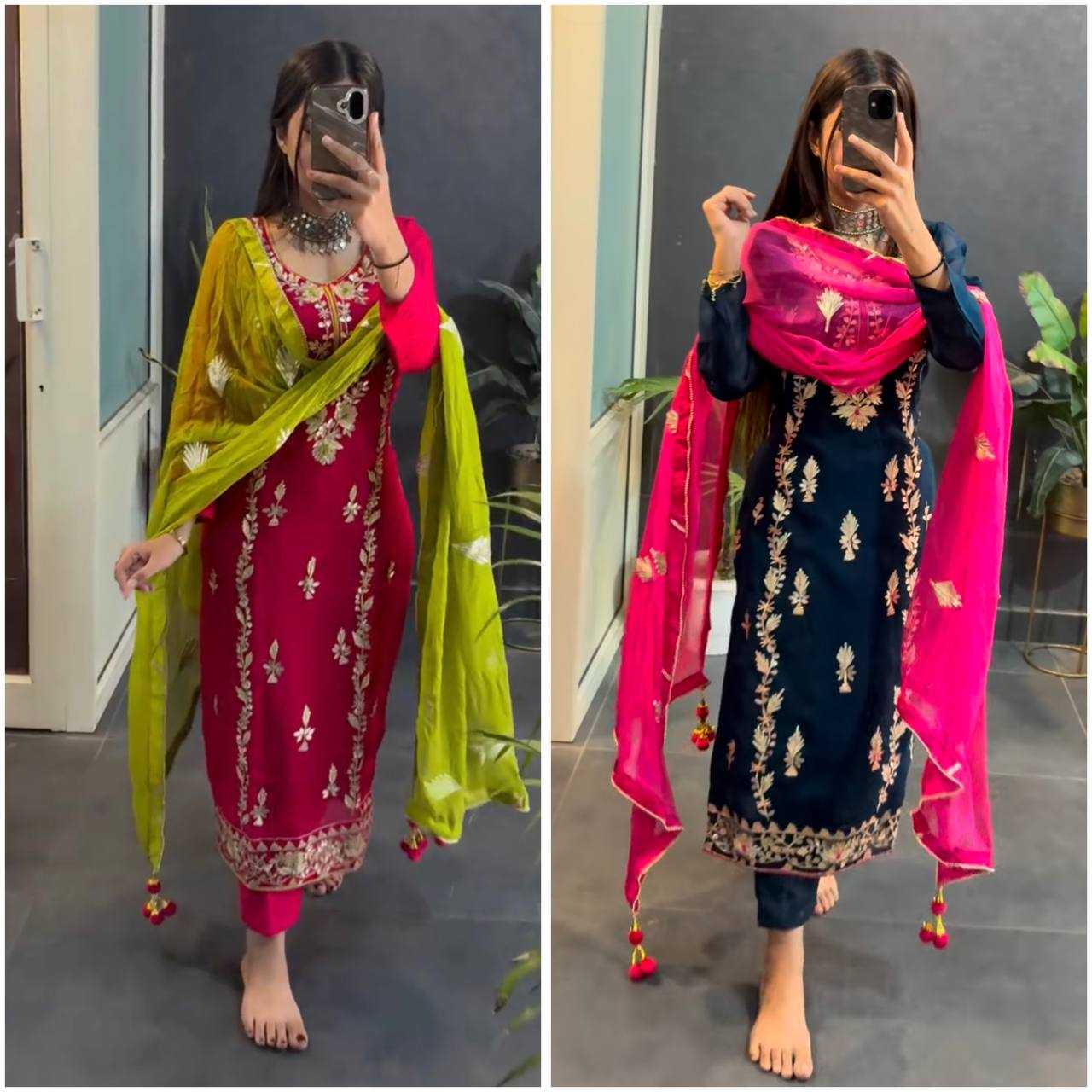 Ynf Chinon Silk KESH499 1662 Suits & Dresses Wholesale Ladies Suits Embroidery Suits Party wear suits Manufacturer