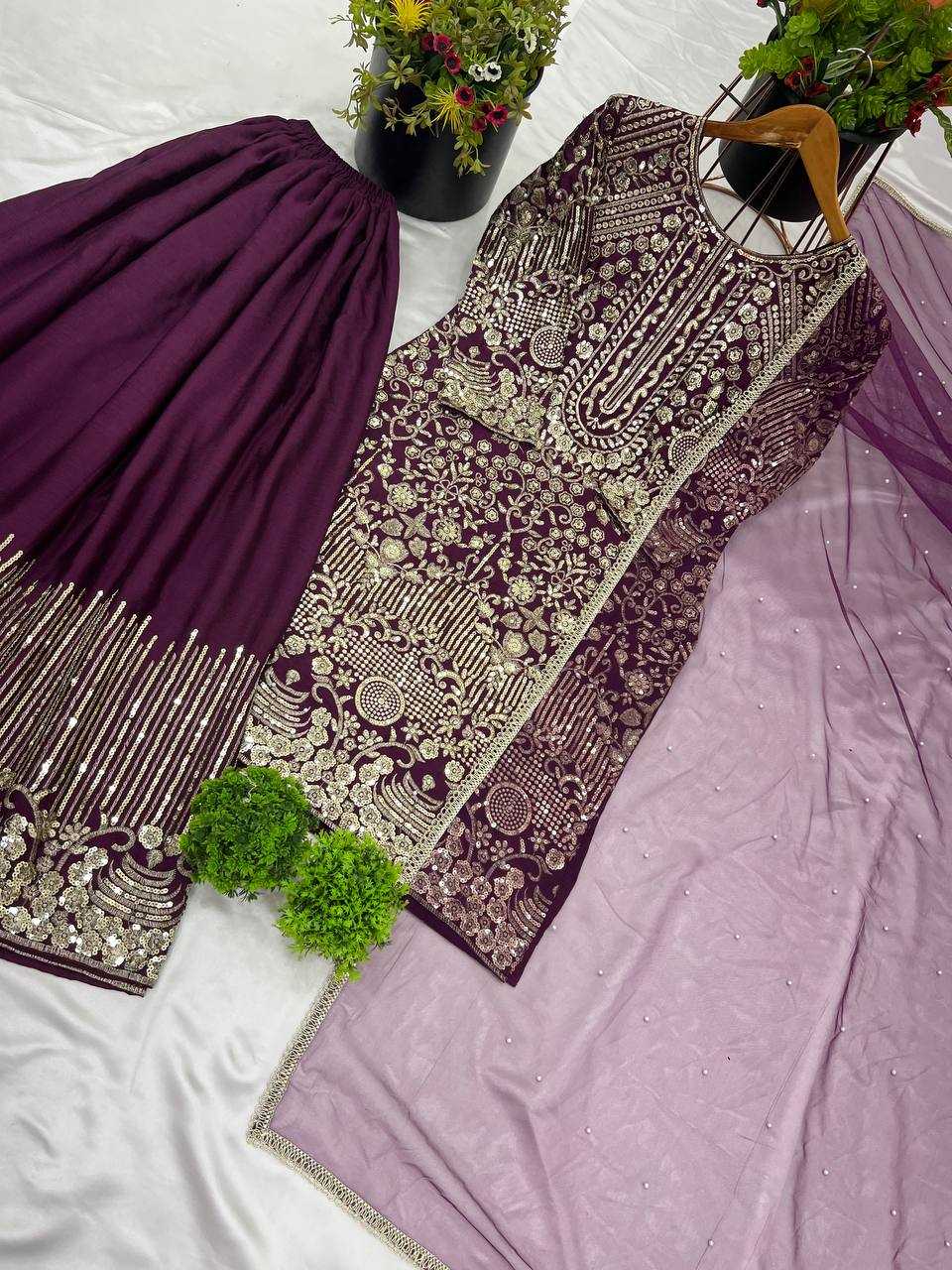 Ynf Chinon Silk KESH499 3103 Suits & Dresses Wholesale Embroidery Suits Party wear suits Wedding Suits Manufacturer