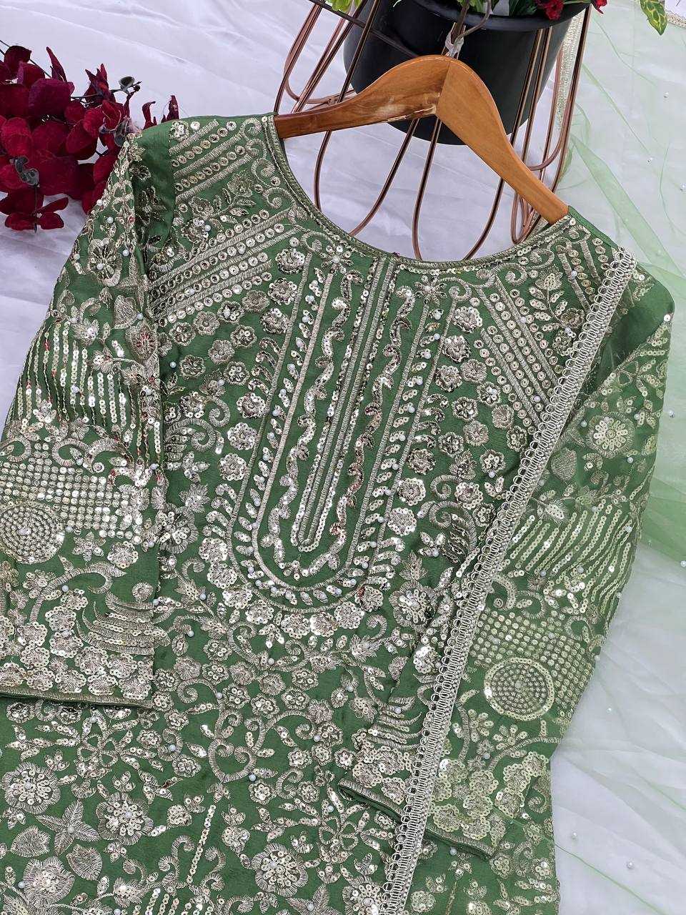 Ynf Chinon Silk KESH499 3103 Suits & Dresses Wholesale Embroidery Suits Party wear suits Wedding Suits Manufacturer