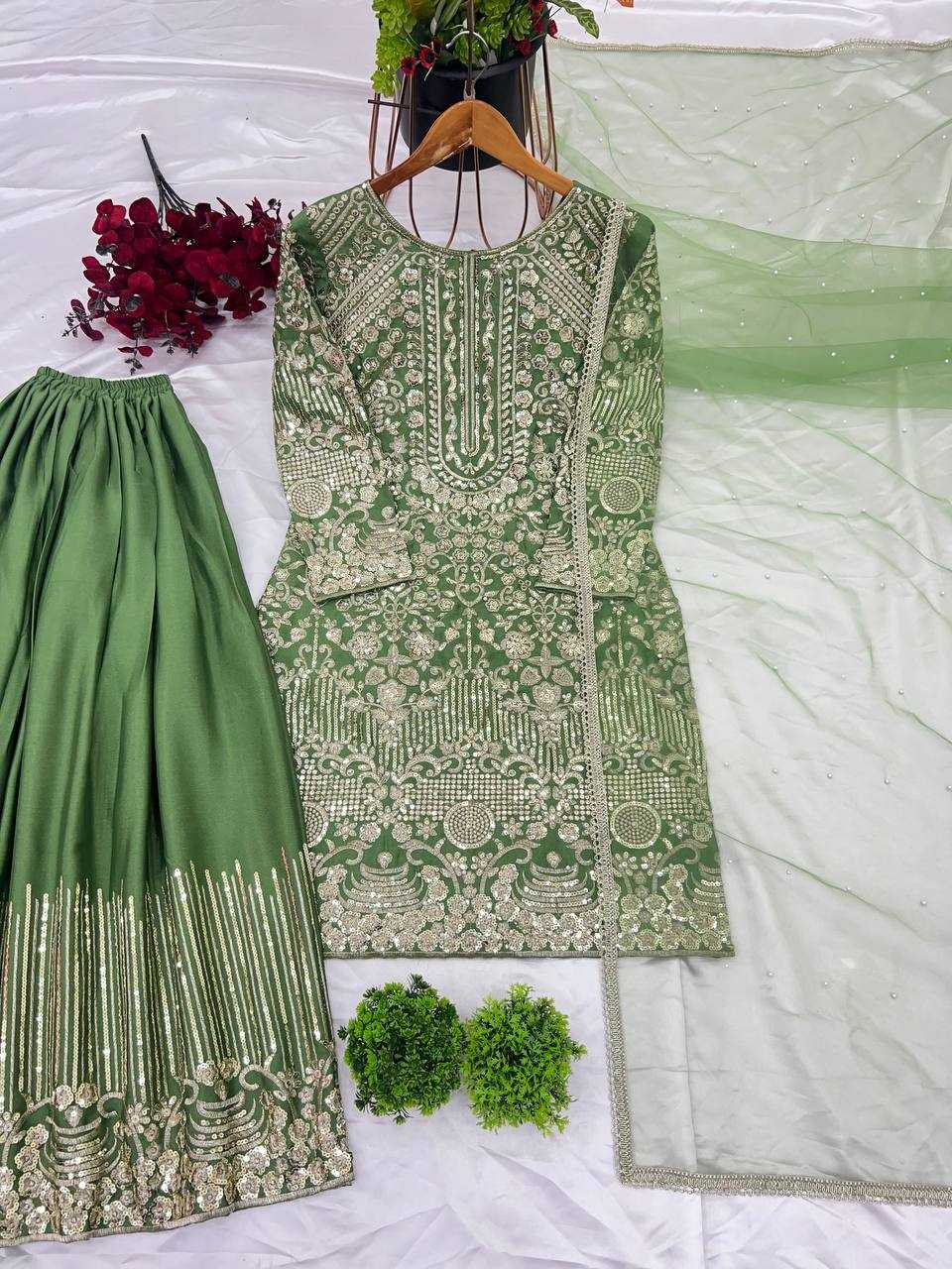 Ynf Chinon Silk KESH499 3103 Suits & Dresses Wholesale Embroidery Suits Party wear suits Wedding Suits Manufacturer
