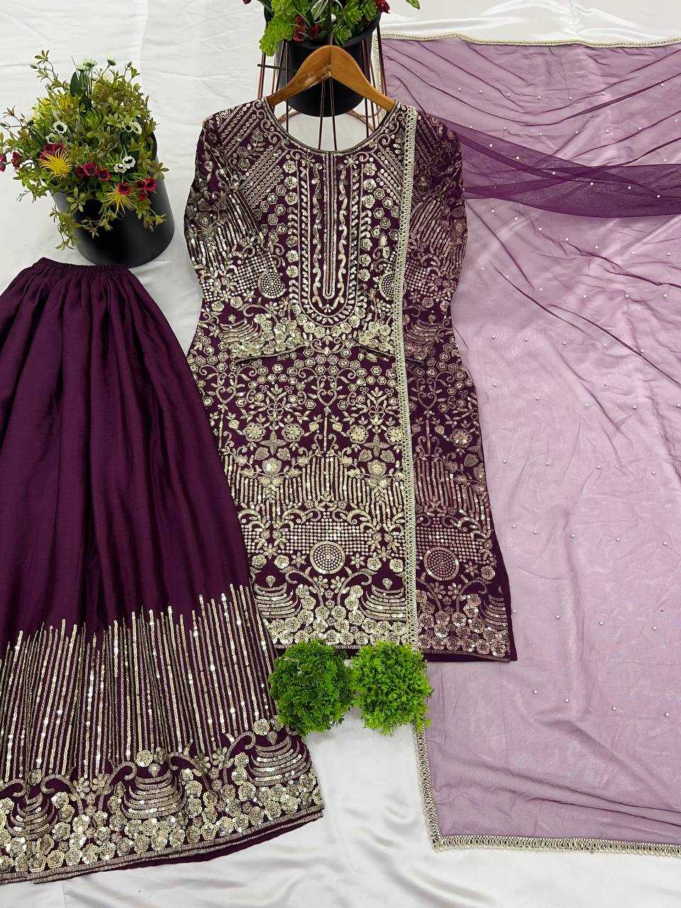 Ynf Chinon Silk KESH499 3103 Suits & Dresses Wholesale Embroidery Suits Party wear suits Wedding Suits Manufacturer