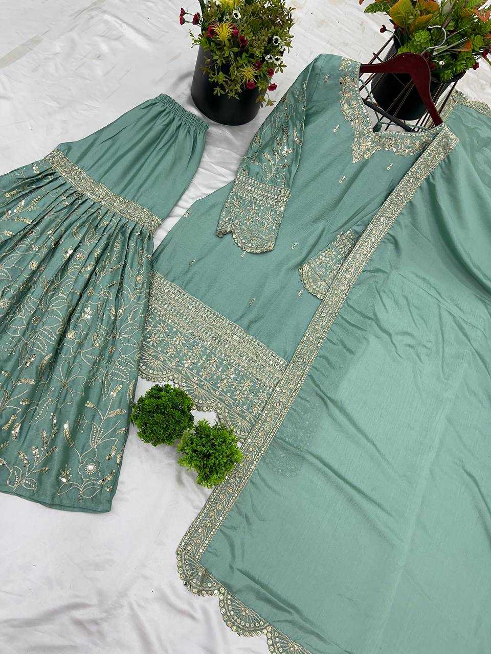 Ynf Chinon Silk KESH499 3113 Suits & Dresses Wholesale Ladies Suits Sharara Salwar Suits Party wear suits Manufacturer