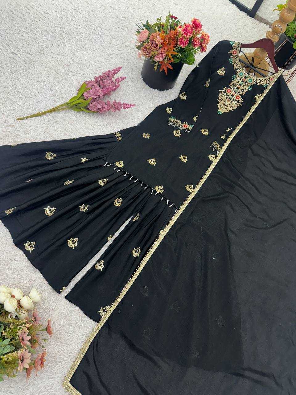 Ynf Chinon Silk KESH499 421 Suits & Dresses Wholesale Embroidery Suits Ladies Silk Suit Designer Suits Manufacturer