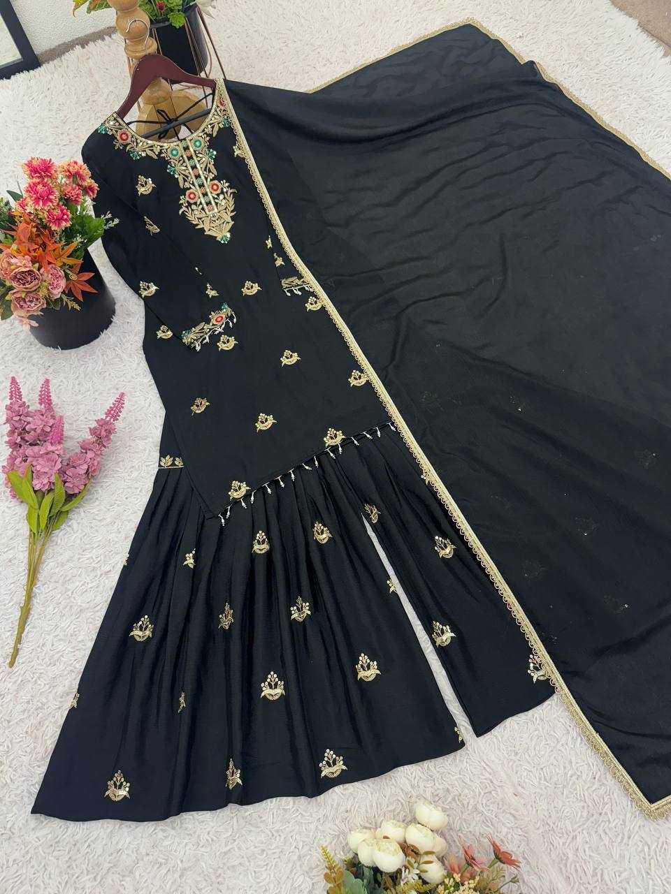 Ynf Chinon Silk KESH499 421 Suits & Dresses Wholesale Embroidery Suits Ladies Silk Suit Designer Suits Manufacturer
