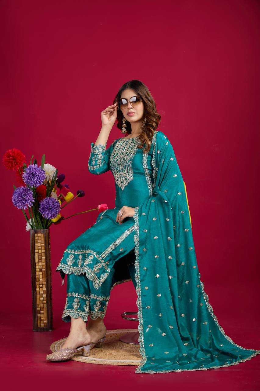 Ynf Chinon Silk KESH499 5001 Suits & Dresses Wholesale Ladies Suits Embroidery Suits Party wear suits Manufacturer