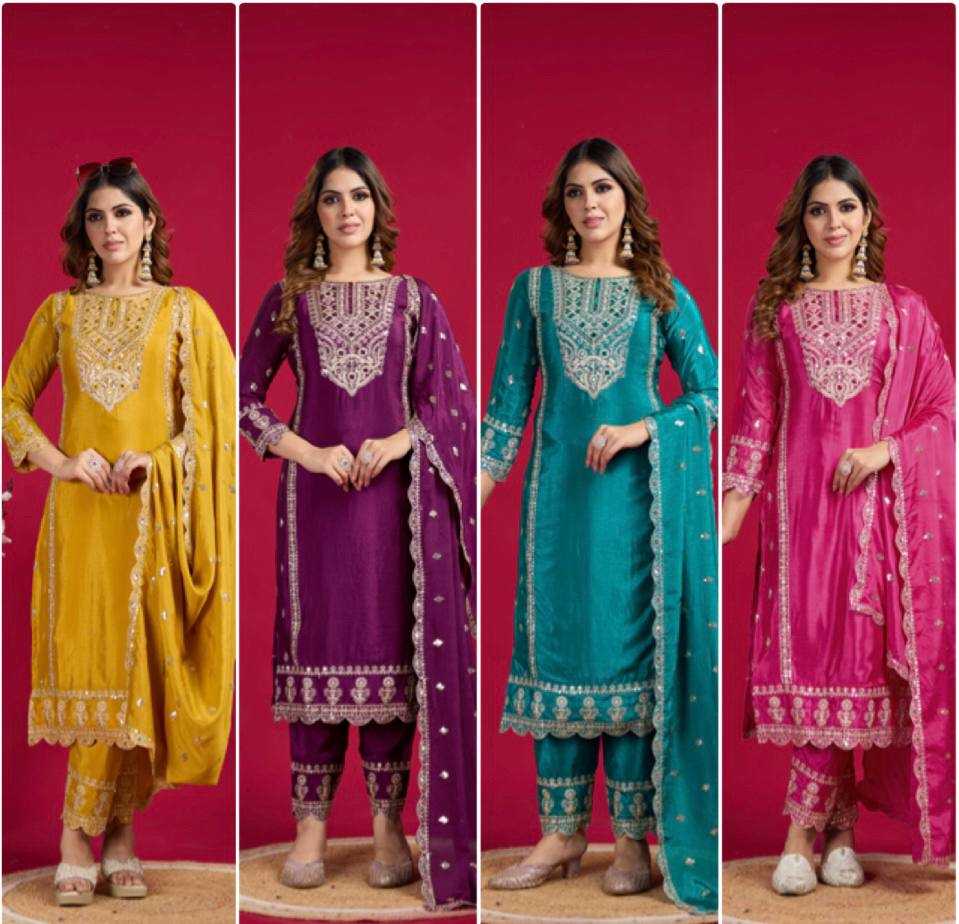 Ynf Chinon Silk KESH499 5001 Suits & Dresses Wholesale Ladies Suits Embroidery Suits Party wear suits Manufacturer