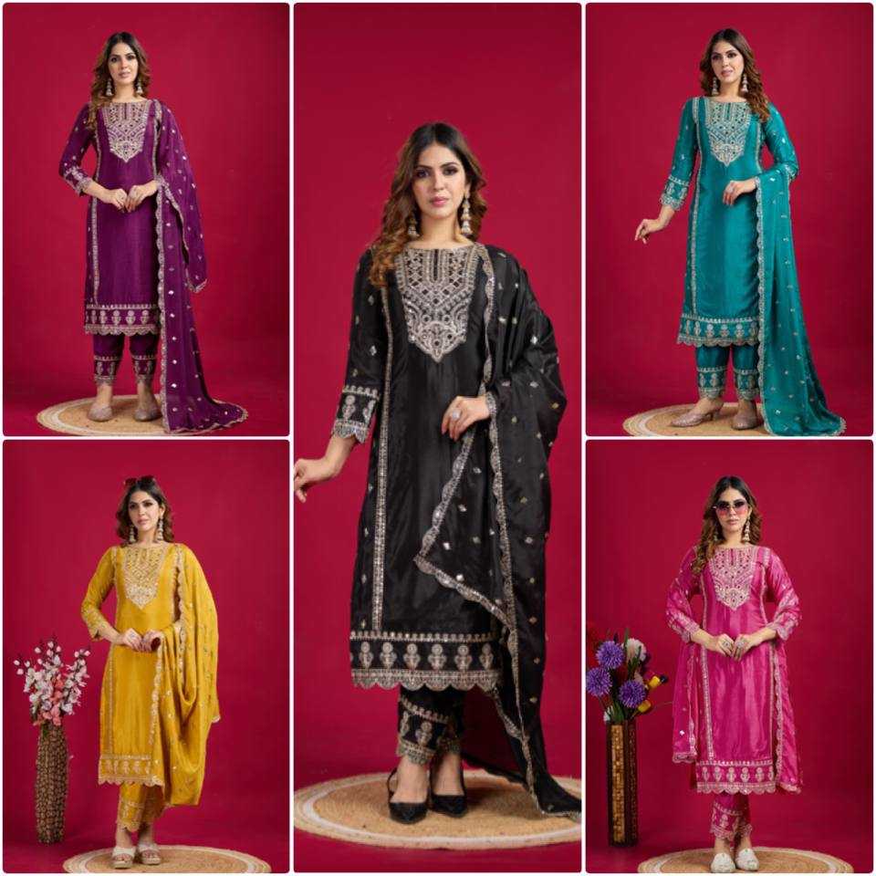 Ynf Chinon Silk KESH499 5001 Suits & Dresses Wholesale Ladies Suits Embroidery Suits Party wear suits Manufacturer