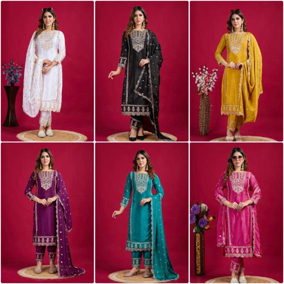 Ynf Chinon Silk KESH499 5001 Suits & Dresses Wholesale Ladies Suits Embroidery Suits Party wear suits Manufacturer