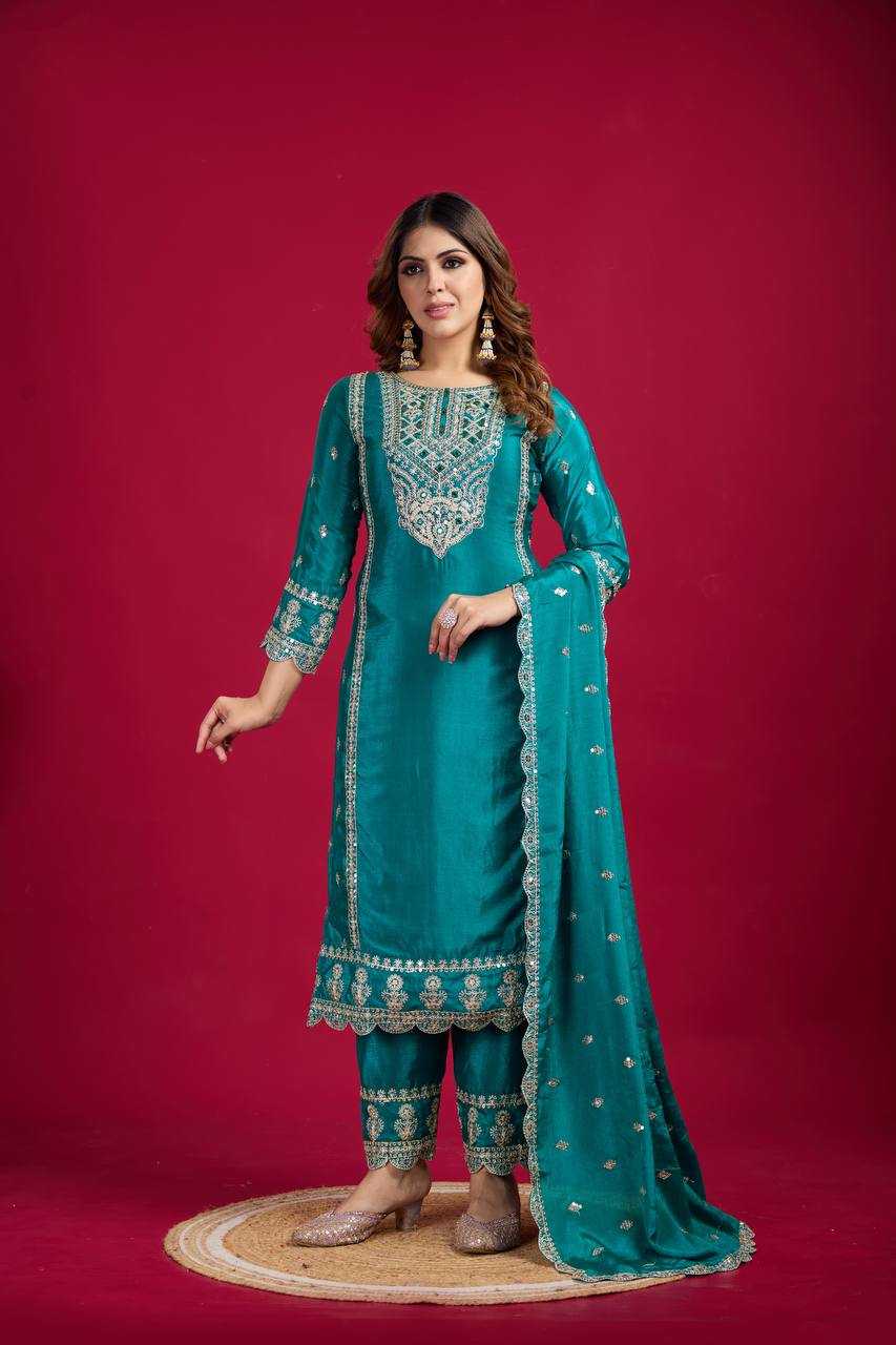 Ynf Chinon Silk KESH499 5001 Suits & Dresses Wholesale Ladies Suits Embroidery Suits Party wear suits Manufacturer