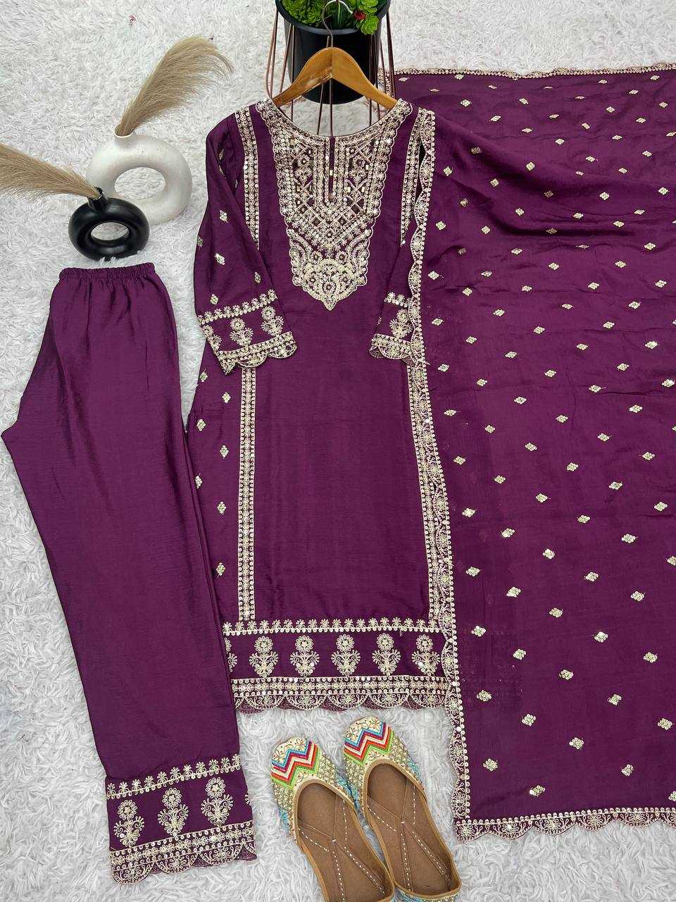 Ynf Chinon Silk KESH499 5001 Suits & Dresses Wholesale Ladies Suits Embroidery Suits Party wear suits Manufacturer