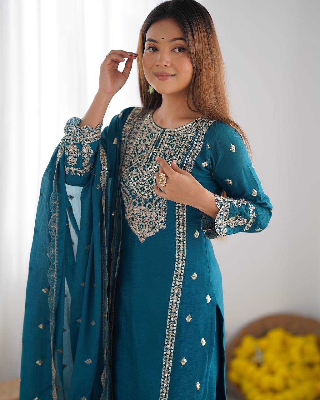 Ynf Chinon Silk KESH499 5001 Suits & Dresses Wholesale Ladies Suits Embroidery Suits Party wear suits Manufacturer