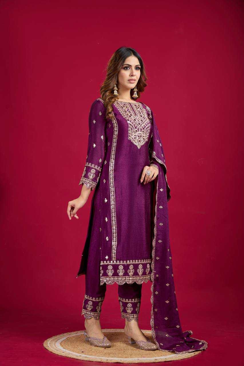 Ynf Chinon Silk KESH499 5001 Suits & Dresses Wholesale Ladies Suits Embroidery Suits Party wear suits Manufacturer