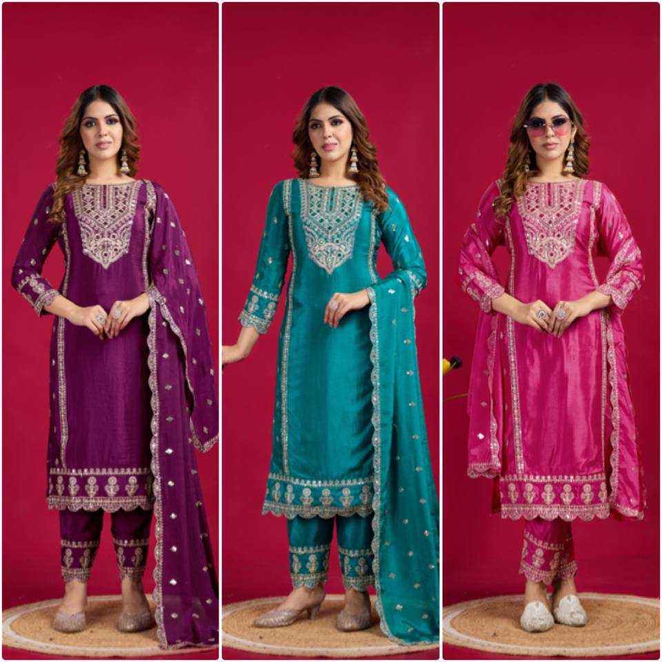 Ynf Chinon Silk KESH499 5001 Suits & Dresses Wholesale Ladies Suits Embroidery Suits Party wear suits Manufacturer