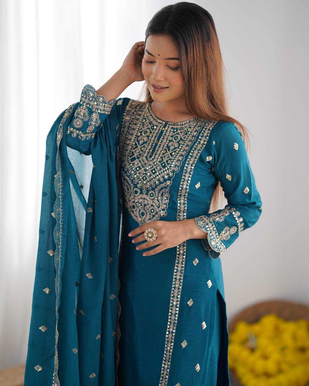 Ynf Chinon Silk KESH499 5001 Suits & Dresses Wholesale Ladies Suits Embroidery Suits Party wear suits Manufacturer