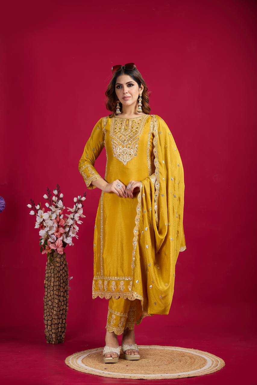 Ynf Chinon Silk KESH499 5001 Suits & Dresses Wholesale Ladies Suits Embroidery Suits Party wear suits Manufacturer