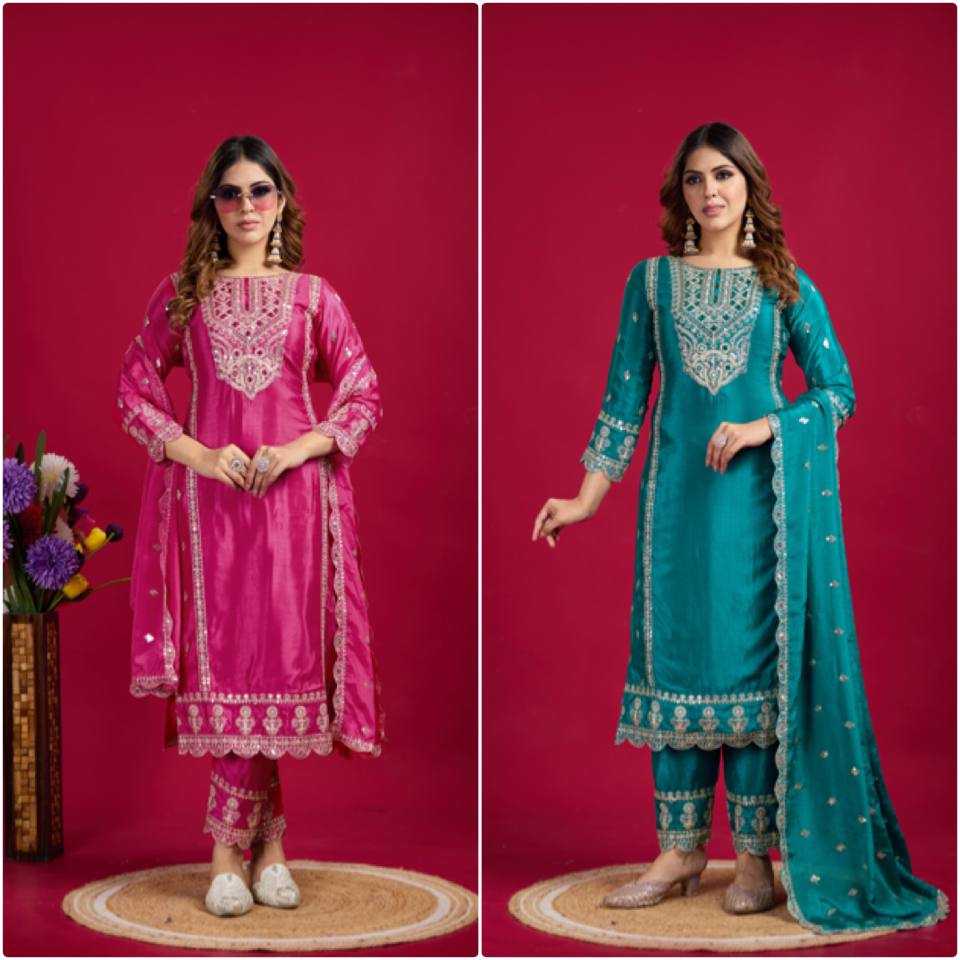 Ynf Chinon Silk KESH499 5001 Suits & Dresses Wholesale Ladies Suits Embroidery Suits Party wear suits Manufacturer