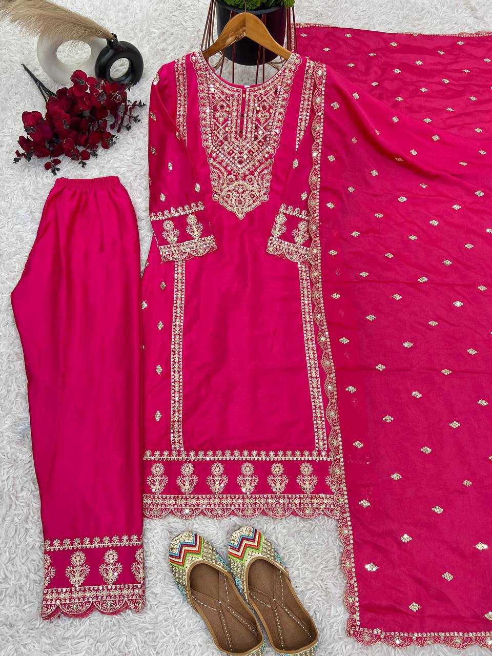 Ynf Chinon Silk KESH499 5001 Suits & Dresses Wholesale Ladies Suits Embroidery Suits Party wear suits Manufacturer