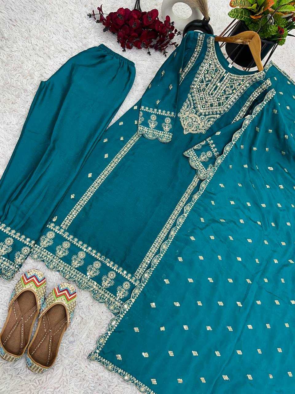 Ynf Chinon Silk KESH499 5001 Suits & Dresses Wholesale Ladies Suits Embroidery Suits Party wear suits Manufacturer