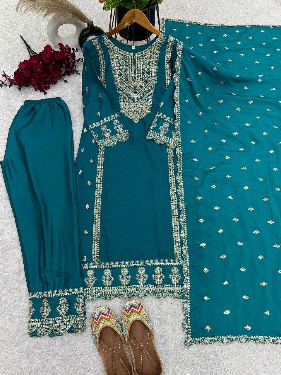 Ynf Chinon Silk KESH499 5001 Suits & Dresses Wholesale Ladies Suits Embroidery Suits Party wear suits Manufacturer