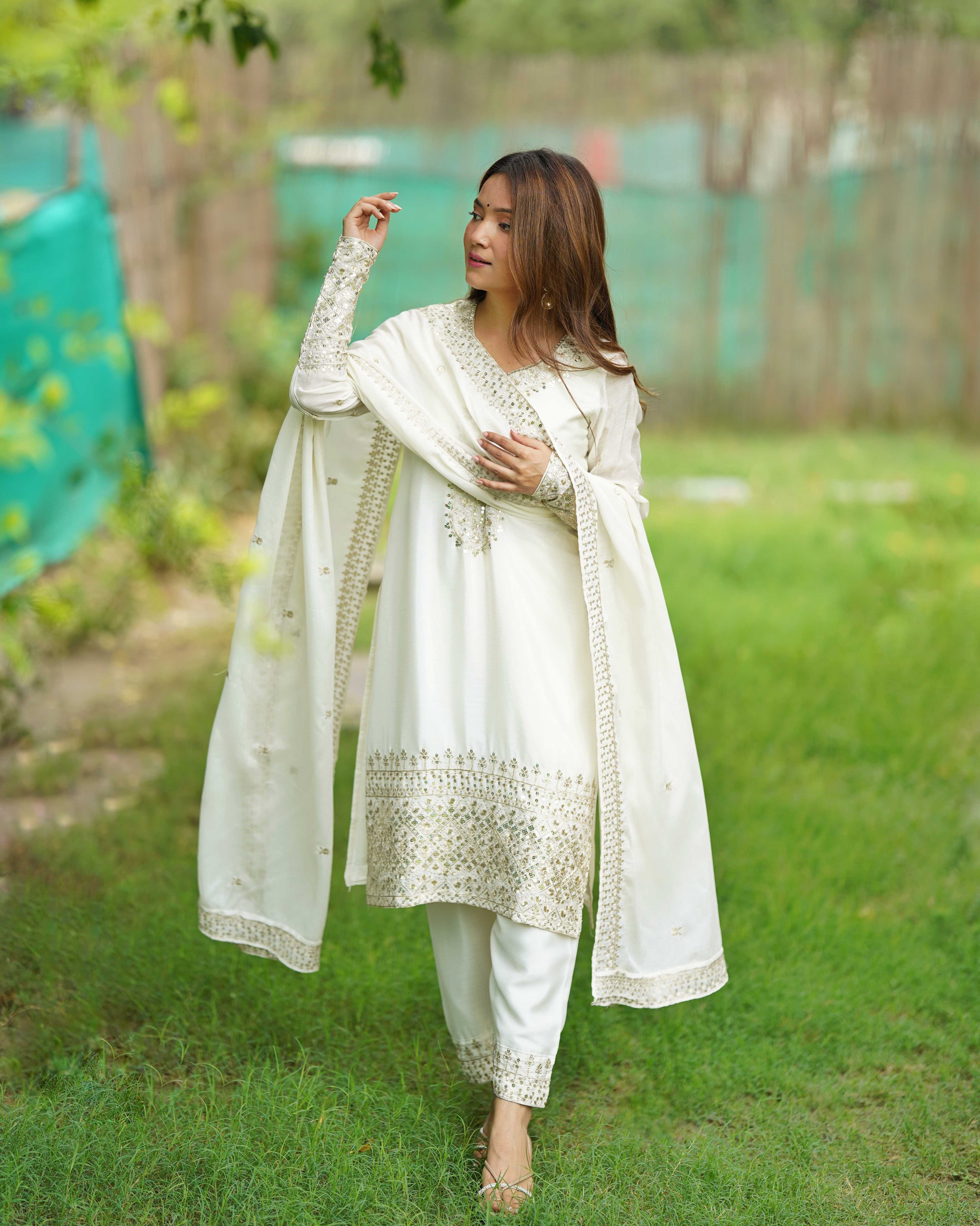 Ynf Chinon Silk KESH504 279 Kurti Wholesale Designer Kurtis Fancy Kurti Embroidered Kurtis Manufacturer