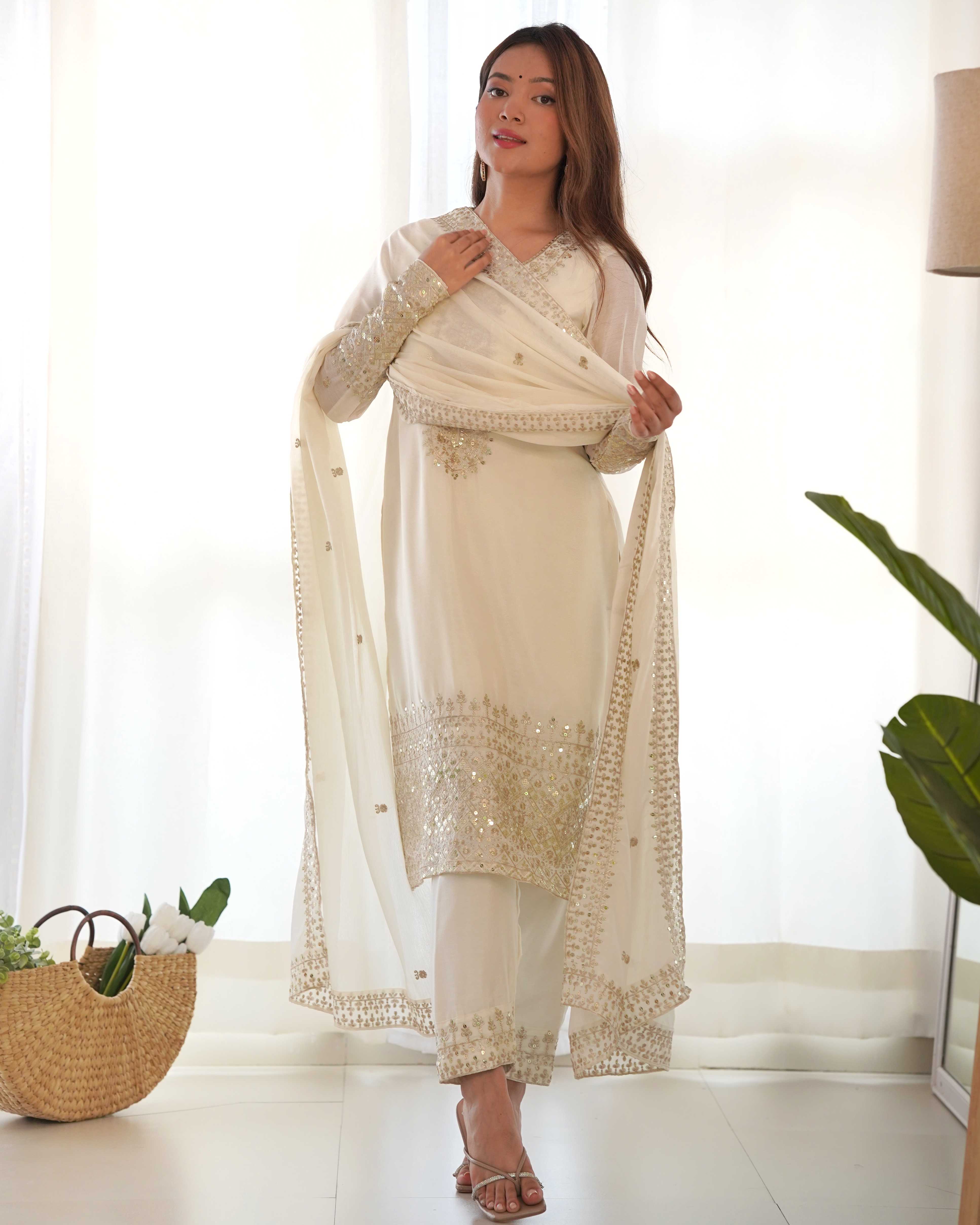 Ynf Chinon Silk KESH504 279 Kurti Wholesale Designer Kurtis Fancy Kurti Embroidered Kurtis Manufacturer