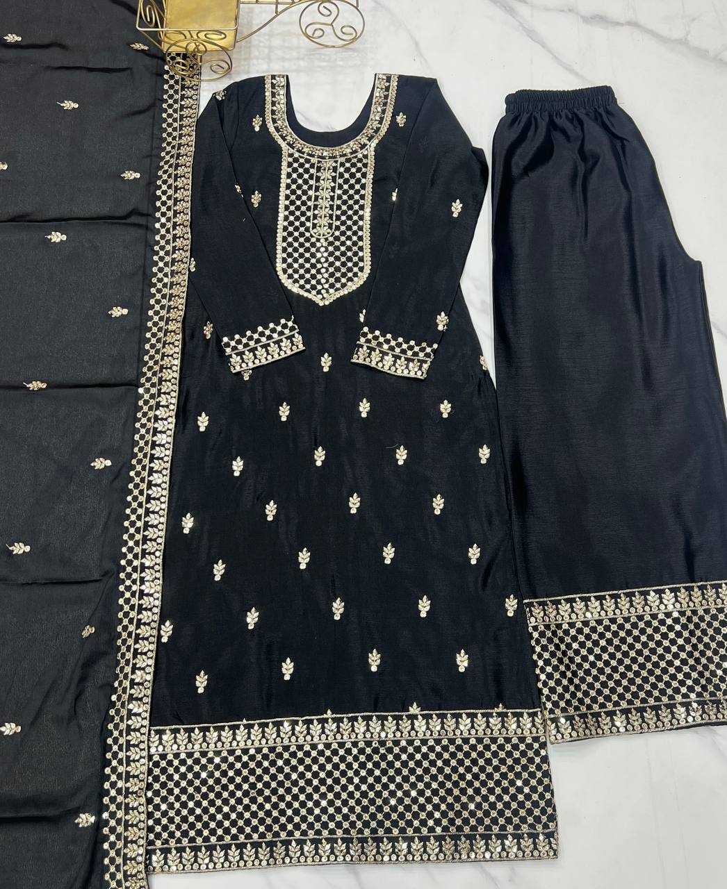 Ynf Chinon Silk KESH504 282 Suits & Dresses Wedding Collections Festive Collections Wholesale Embroidery Suits Ladies Silk Suit Wedding Outfits Manufacturer