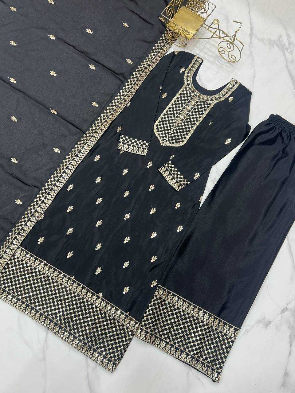 Ynf Chinon Silk KESH504 282 Suits & Dresses Wedding Collections Festive Collections Wholesale Embroidery Suits Ladies Silk Suit Wedding Outfits Manufacturer