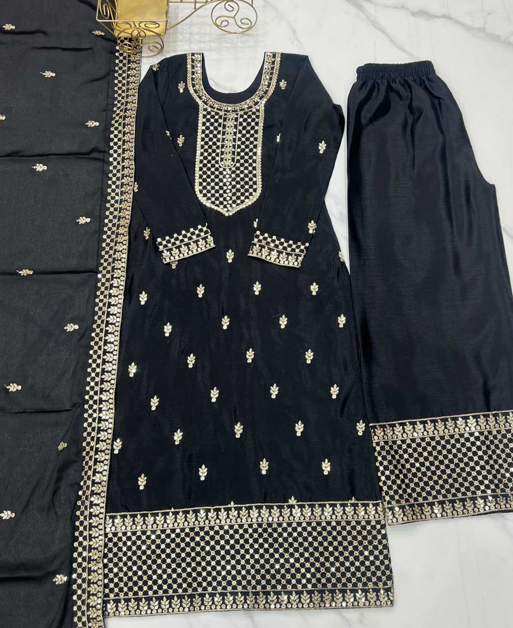 Ynf Chinon Silk KESH504 282 Suits & Dresses Wedding Collections Festive Collections Wholesale Embroidery Suits Ladies Silk Suit Wedding Outfits Manufacturer