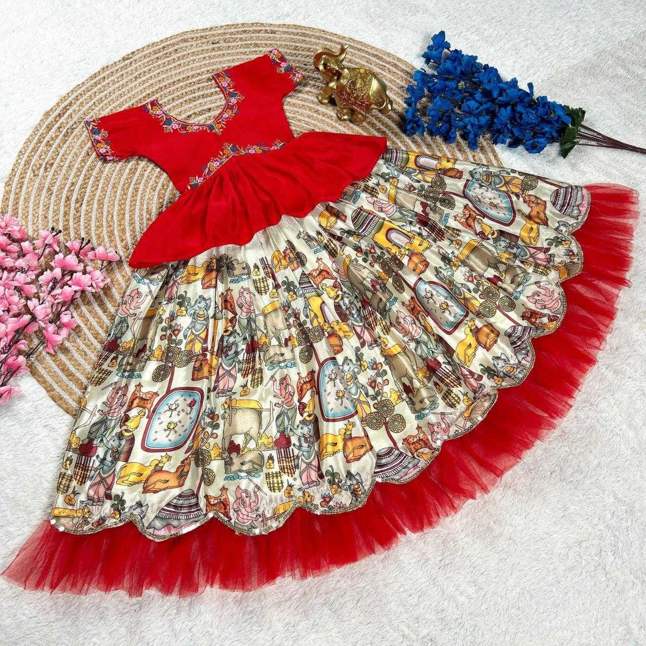 Ynf Chinon Silk KESH505 304 Kids Wear Wholesale Kids Lehenga Kids Lehenga Choli Baby Girl Lehenga Manufacturer