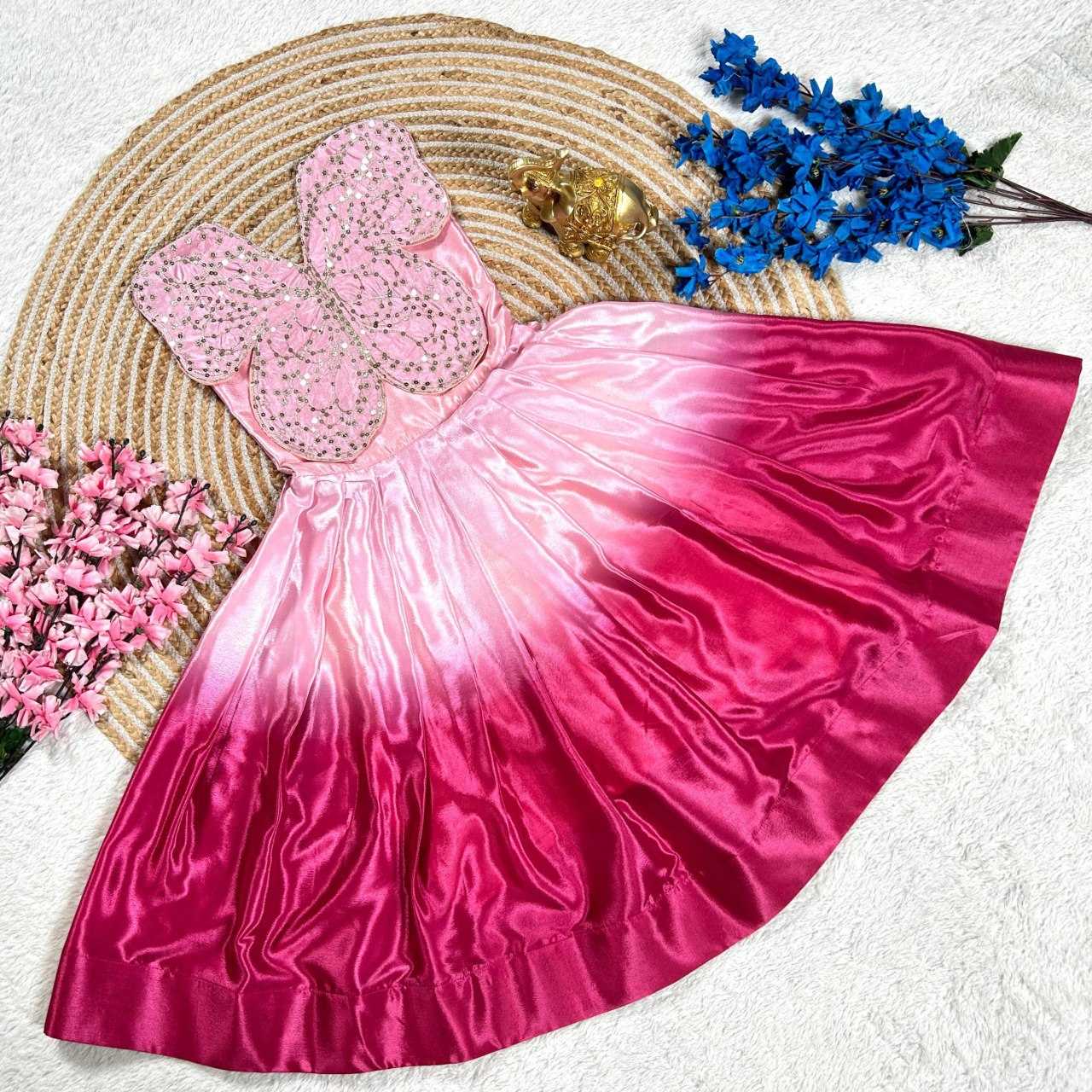 Ynf Chinon Silk KESH505 341 Kids Wear Wholesale Kids Gown Kids Frocks Kids Party Wear Ethnic Manufacturer