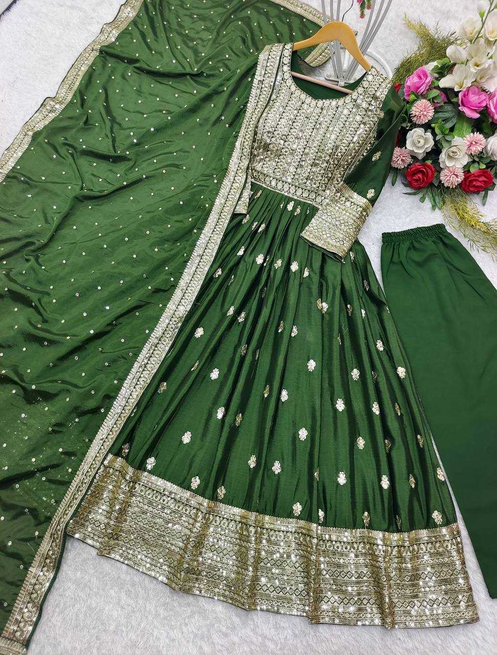 Ynf Chinon Silk KESH506 104 Gowns Wedding Collections Festive Collections Wholesale Embroidery Gowns Silk Gowns Gown With Dupatta Manufacturer