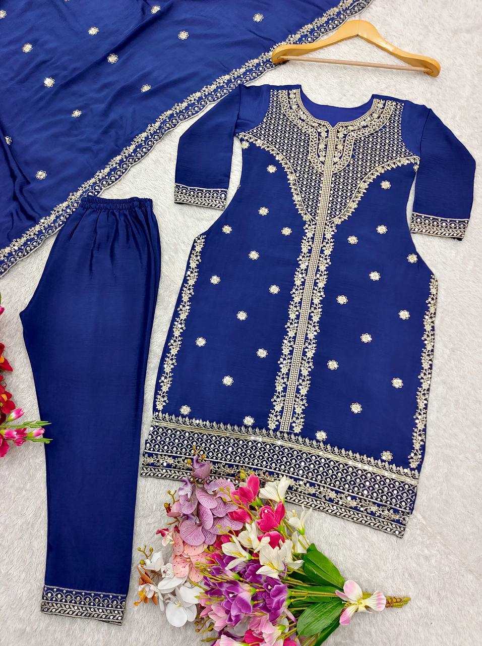 Ynf Chinon Silk KESH506 108 Suits & Dresses Wedding Collections Festive Collections Wholesale Embroidery Suits Ladies Silk Suit Wedding Outfits Manufacturer