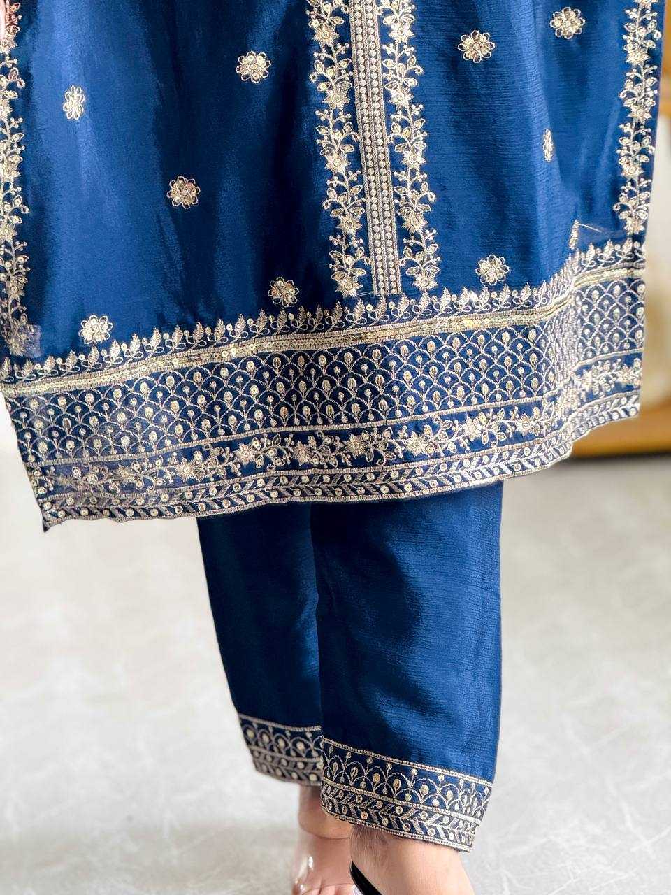 Ynf Chinon Silk KESH506 108 Suits & Dresses Wedding Collections Festive Collections Wholesale Embroidery Suits Ladies Silk Suit Wedding Outfits Manufacturer