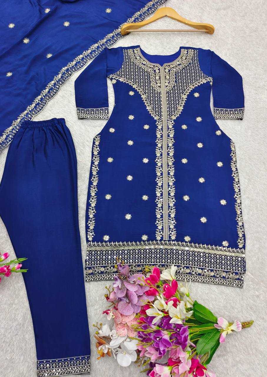 Ynf Chinon Silk KESH506 108 Suits & Dresses Wedding Collections Festive Collections Wholesale Embroidery Suits Ladies Silk Suit Wedding Outfits Manufacturer