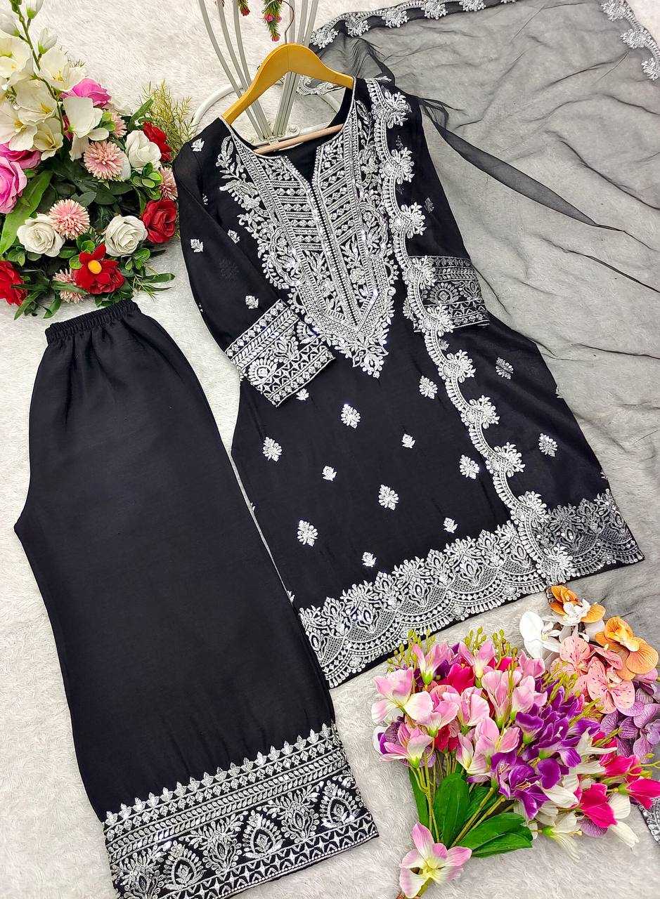 Ynf Chinon Silk KESH506 1148 Suits & Dresses Wedding Collections Festive Collections Wholesale Embroidery Suits Palazzo Suit Ladies Silk Suit Manufacturer