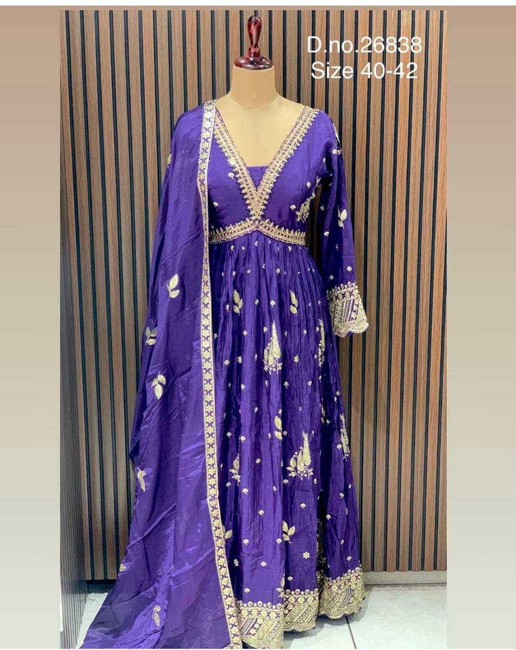 Ynf Chinon Silk KESH506 1149 Gowns Wholesale Fancy Gowns Embroidery Gowns Designer Gowns Manufacturer