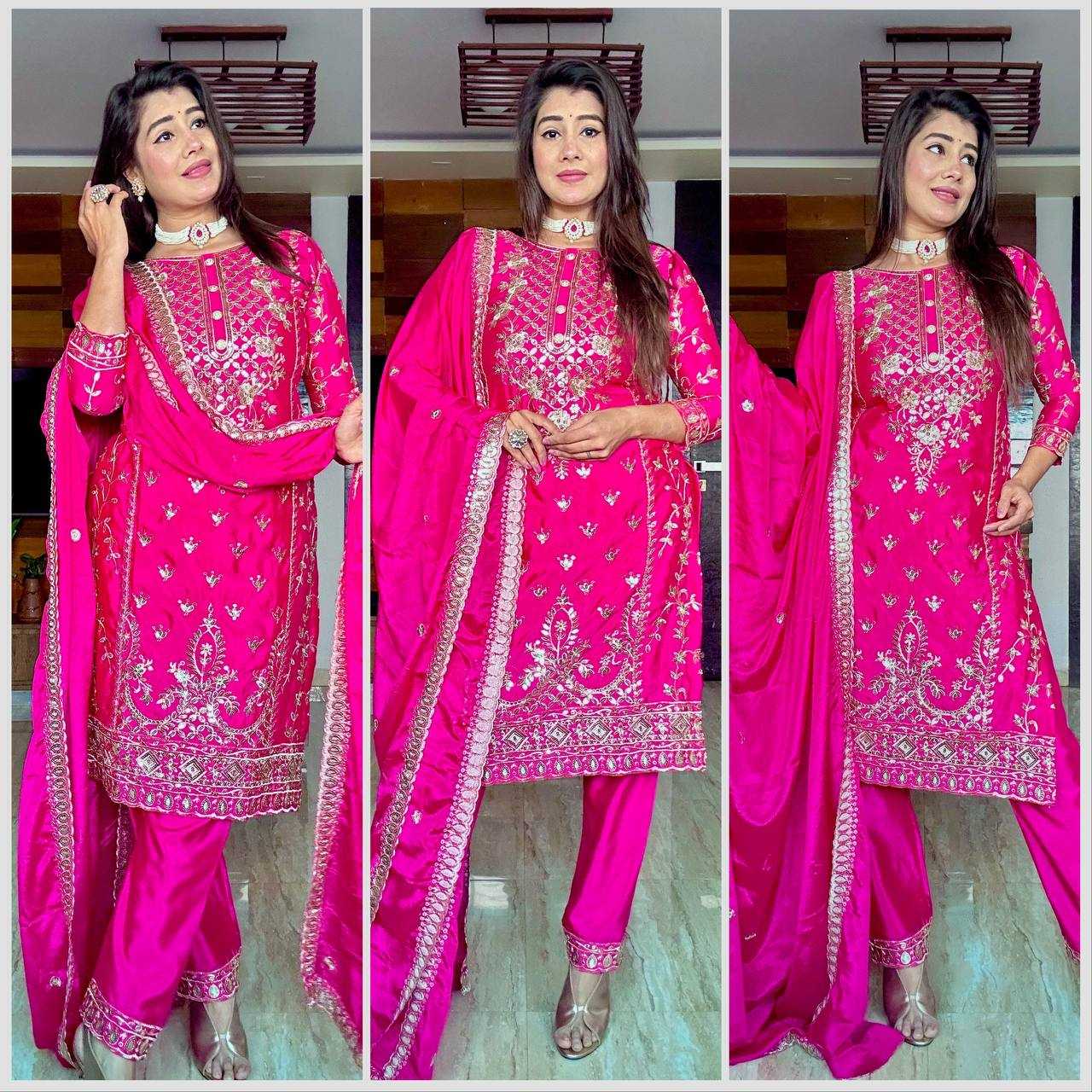 Ynf Chinon Silk KESH506 1150 Suits & Dresses Wedding Collections Festive Collections Wholesale Embroidery Suits Ladies Silk Suit Designer Suits Manufacturer