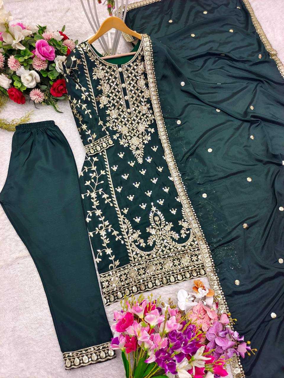 Ynf Chinon Silk KESH506 1150 Suits & Dresses Wedding Collections Festive Collections Wholesale Embroidery Suits Ladies Silk Suit Designer Suits Manufacturer