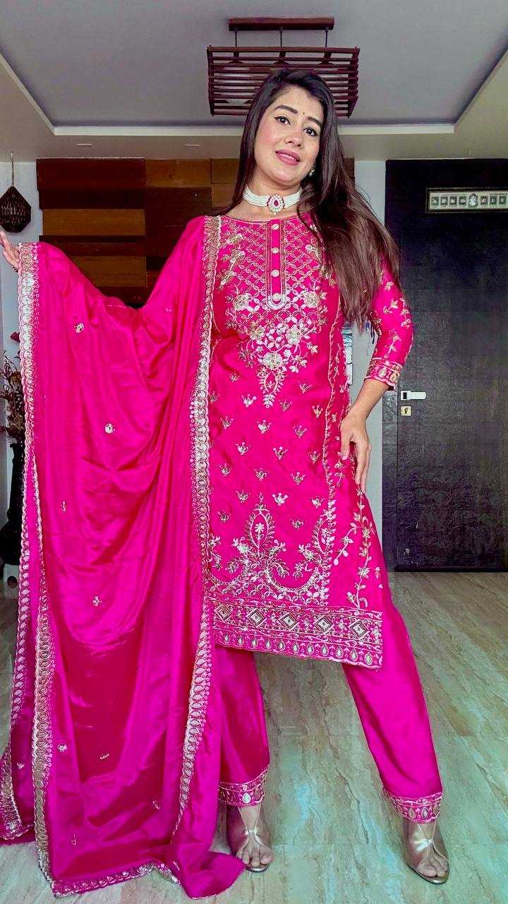 Ynf Chinon Silk KESH506 1150 Suits & Dresses Wedding Collections Festive Collections Wholesale Embroidery Suits Ladies Silk Suit Designer Suits Manufacturer