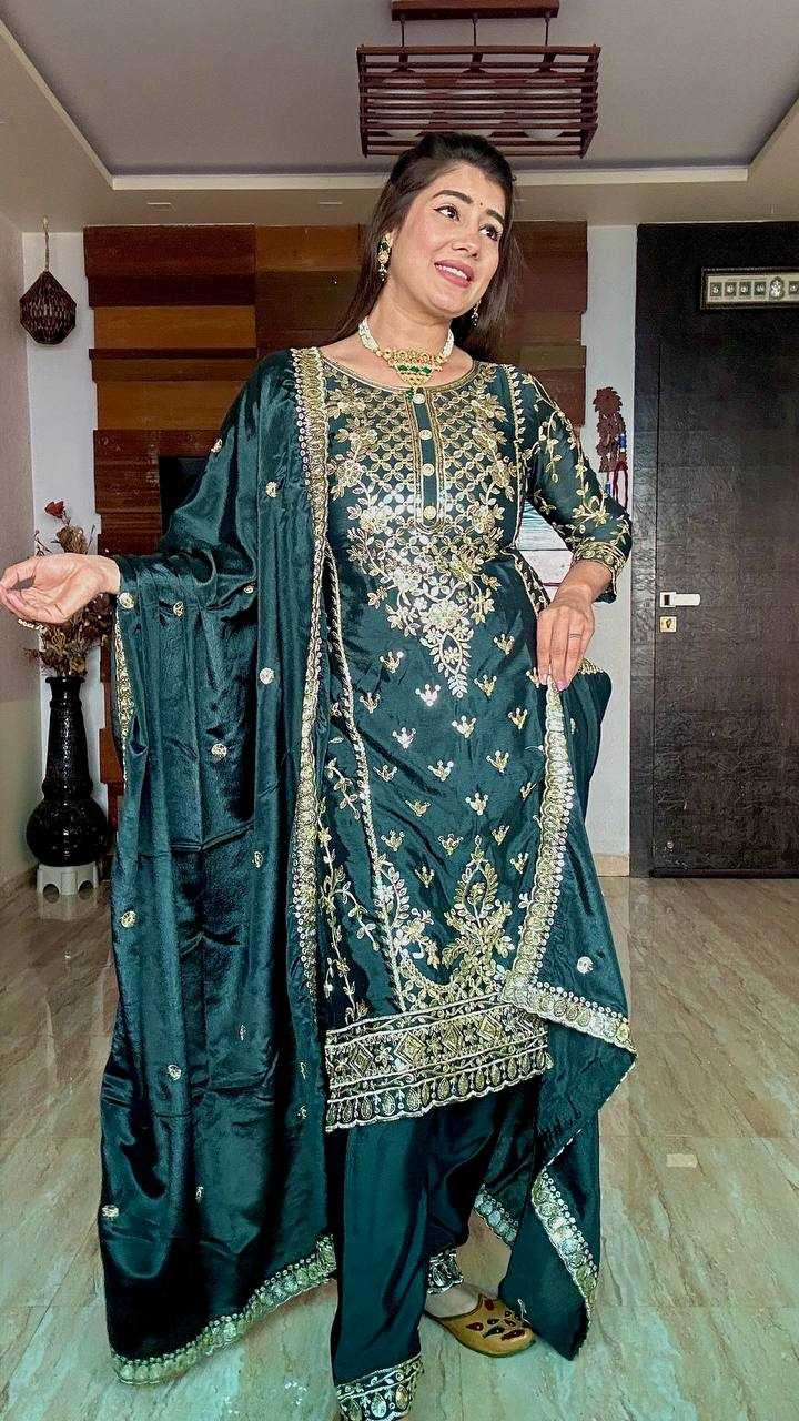 Ynf Chinon Silk KESH506 1150 Suits & Dresses Wedding Collections Festive Collections Wholesale Embroidery Suits Ladies Silk Suit Designer Suits Manufacturer