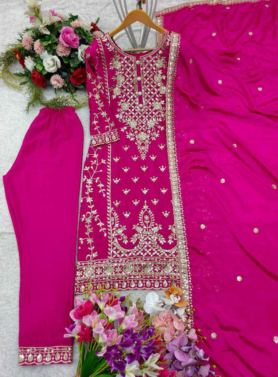 Ynf Chinon Silk KESH506 1150 Suits & Dresses Wedding Collections Festive Collections Wholesale Embroidery Suits Ladies Silk Suit Designer Suits Manufacturer