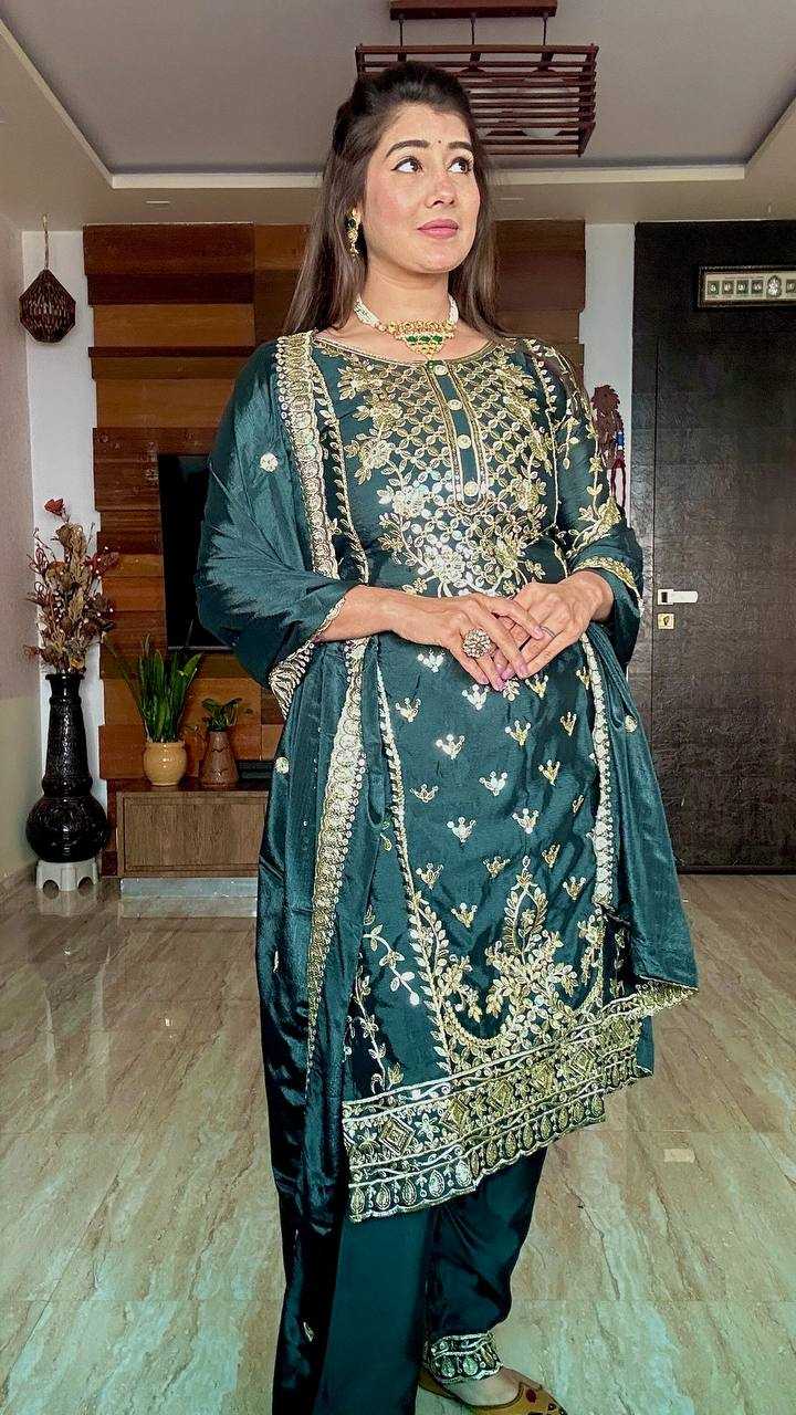 Ynf Chinon Silk KESH506 1150 Suits & Dresses Wedding Collections Festive Collections Wholesale Embroidery Suits Ladies Silk Suit Designer Suits Manufacturer