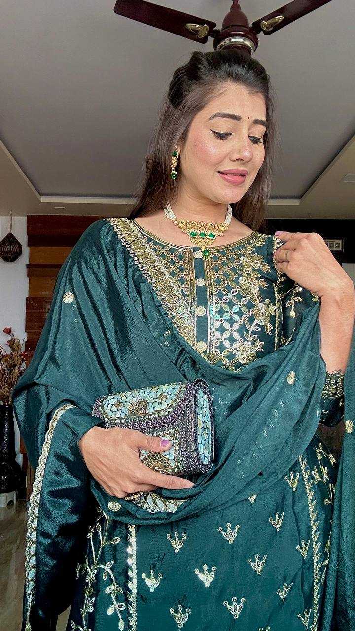 Ynf Chinon Silk KESH506 1150 Suits & Dresses Wedding Collections Festive Collections Wholesale Embroidery Suits Ladies Silk Suit Designer Suits Manufacturer