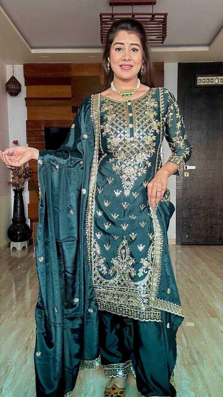 Ynf Chinon Silk KESH506 1150 Suits & Dresses Wedding Collections Festive Collections Wholesale Embroidery Suits Ladies Silk Suit Designer Suits Manufacturer