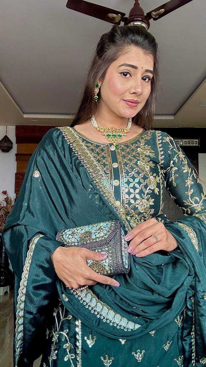 Ynf Chinon Silk KESH506 1150 Suits & Dresses Wedding Collections Festive Collections Wholesale Embroidery Suits Ladies Silk Suit Designer Suits Manufacturer