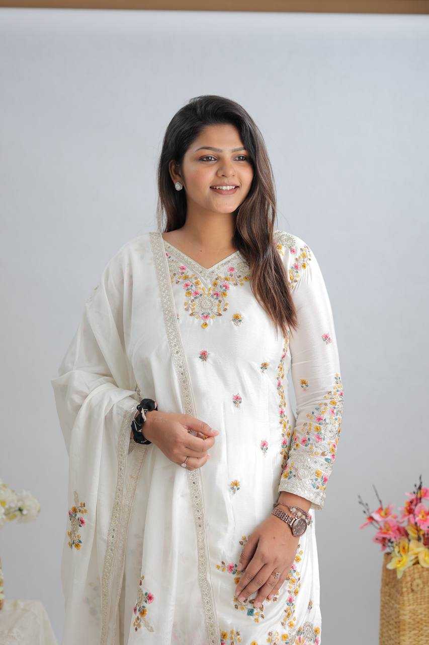 Ynf Chinon Silk KESH506 1151 Suits & Dresses Wedding Collections Festive Collections Wholesale Sharara Salwar Suits Embroidery Suits Ladies Silk Suit Manufacturer