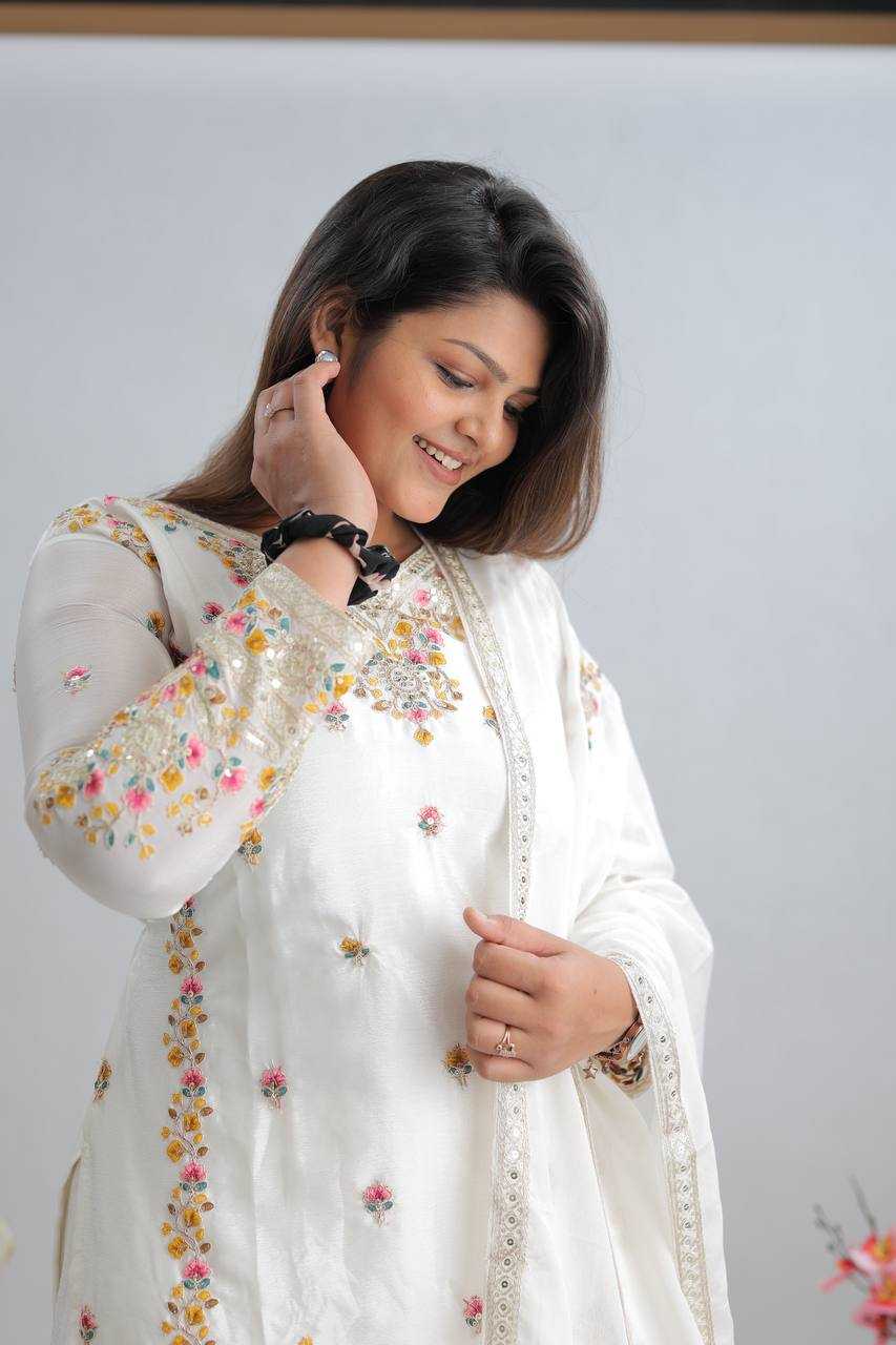 Ynf Chinon Silk KESH506 1151 Suits & Dresses Wedding Collections Festive Collections Wholesale Sharara Salwar Suits Embroidery Suits Ladies Silk Suit Manufacturer