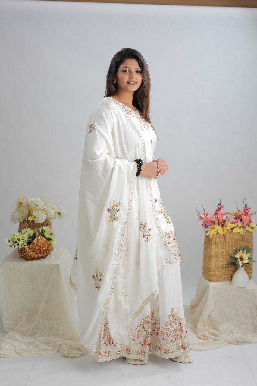 Ynf Chinon Silk KESH506 1151 Suits & Dresses Wedding Collections Festive Collections Wholesale Sharara Salwar Suits Embroidery Suits Ladies Silk Suit Manufacturer